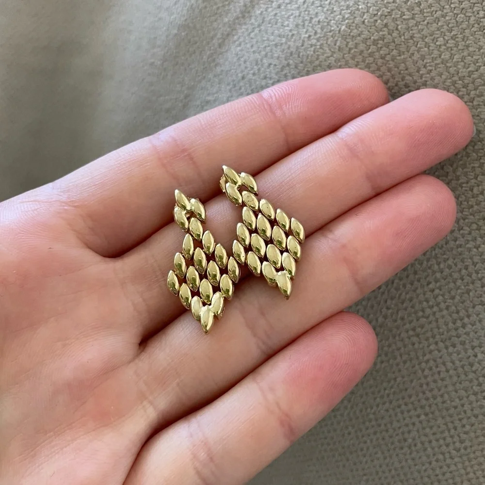 ⭐️Gold Chain Snakelink⭐️14k Solid Yellow Gold Earrings